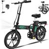 HITWAY BK5S Bicicletta Elettrica, 250W Motore E Bike, 36V 10,4Ah Batteria al litio, 35-90KM, Pieghevole bici design Pedelec (nero-10,4ah, 16 * 2.125)