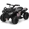 GYMAX Mini Quad Elettrico per Bambini 6V, con Musica, Clacson, USB e Fari a LED, Quad Elettrico per Bambini con Poggiapiedi e 4 Ruote per 18-36 Mesi, 44 × 66 × 42 cm, 2 km/h (NERO)