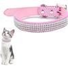 DHWEKU Collare per gatti a strappo Collari per gattini con campana in velluto con strass per gatto femmine gatti maschi animali domestici