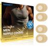 NNSMETT Nipple Covers Men,100Pcs (50 Pairs) Anti-Chafing Nipple Covers for Men, No-Show Mens Nipple Guard Tape for Running, Sports, And Daily Wear White