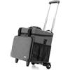 Luxja Borsa per Insegnante con Ruote con Cuscinetto di Supporto Inferiore, Borsa Tote per Insegnante con Trolley Staccabile (Design Brevettato), Grigio