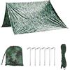 QWORK® Tarp Mimetico Impermeabile, Tenda Parasole da Campeggio per Campeggio/Escursionismo/Picnic/attività all'Aperto (3m x 3m)