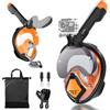 kudmwcc Maschera da Snorkeling per Adulto, Maschera da Immersione Antiappannamento a 180 Gradi, Maschera da Immersione Integrale con Supporto per Videocamera Sportiva per Snorkeling, Nuoto e Immersioni