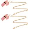 lasuroa 2pz Whistle Scintillante, Metallo Cristalli Fischietto Strass Suono Forte e Nitido Fischietto Sportivo con Cordino Catena Regalo per Insegnanti Arbitri Bagnini Allenamento Basket (Oro, Rosa)