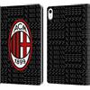 Head Case Designs Licenza Ufficiale AC Milan Rosso E Grigio Modelli Cresta Custodia Portafoglio in Pelle Compatibile con Apple iPad 10.9 (2022/2025)