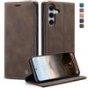 KZB Cover per Samsung Galaxy S25 5G Custodia in Pelle Premium Libro Portafoglio Flip Wallet Magnetica Porta Carte Supporto Protezione Case per Samsung Galaxy S25 - Caffè