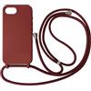 Ququcheng Cover Compatible con iPhone 16e(6.1),Cellulare Girocollo Custodia con Cordino TPU corda Silicone Case Bumper per iPhone 16e(6.1) Custodia-Rosso