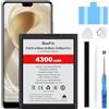 Beefix HB436486ECW Batteria compatibile con Huawei P20 Pro/Mate 20/Mate 10/Mate 10 Pro, 4300 mAh, batteria di ricambio ai polimeri di litio ad alta capacità, con kit di riparazione