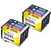 MEGOFFICE Cartucce inchiostro compatibili per Epson 502XL per XP5100 XP5105 XP5150 XP5155 WF2860 WF2865 WF2880 WF2885 stampante (8 Pack)