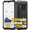 Blackview BV6200 Plus Rugged Smartphone 2025, 24GB+256GB/2TB Cellulare Robusto, 11000mAh Telefono Indistruttibile, 16MP+13MP, 6.56 HD+ Cellulari Resistente IP68,4G,NFC,OTG,GPS,2 Anni Garanzia,Nero