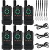Retevis Walkie-Talkie RB645, Ricetrasmittente PMR446 Ricaricabili con, PTT, Ricarica USB-C, VOX, Radio Bidirezionale Portatile Leggera per Ristorante, Hotel (6 Pezzi, Nero)
