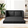 Keyroto Divano Letto 2 Posti Una Piazza e Mezza, Convertibile in Letto, Due Posti, da Terra 2 in 1, Tessuto Nero - 112x174x55cm