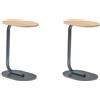 Liink1Ga Set di 2 Tavolino Piccolo Laterale da Divano in Legno a Forma di C, Mini Tavolini da Divano Piccolo Tavolino Contenitore da Salotto Ovale per Sofa/Letto/Bagno/Esterno/Nero e Faggio/45x30x63CM
