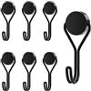MOGADEE® Ganci magnetici, 6 pezzi, ganci magnetici neri extra forti per cucina, gadget, camera da letto, armadietti, ufficio, frigoriferi, appendere luci decorative, barbecue, attrezzi da giardino -