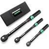 LLAVETOR Set di 3 chiavi dinamometriche da 1/4 e 1/2 e 3/8, 5-25 N.m, 10-60 N.m, 20-220 Nm, chiave dinamometrica bidirezionale per la manutenzione di biciclette, moto e auto