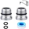 BlueXP 2 Pezzi Adattatore per Rubinetto in Metallo M18-M22 Filettatura Maschio Connettore Adattatore con Guarnizione in Gomma Rubinetto Aeratore Connettore per Rubinetto Cucina Depuratore e Aeratore