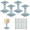mimzemamz Supporti Regolabili Pavimento 100-130 mm, 4 Pezzi Supporti per Pali Rialzati in Acciaio Zincato Ispessita, Base di Appoggio a Terra per Recinzioni, Pensiline, Terrazze, Carport, Pergole, Pergolati