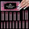 EBANKU 140 PCS Unghie Finte Nail System Dual Nail Form, Rosa Riutilizzabili Nail Dual Form Kit Nail Form Quadrate Acrilico Tips Unghie con Scala Graduata per Unghie Strumenti, 14 Misure