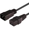 PremiumCord Alimentatore 230V 3m, Prolunga IEC 320, Presa di Corrente, IEC 320 C19 a C20, Cavo di Alimentazione 230V 16A, Colore Nero