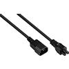 Good Connections Prolunga per elettrodomestici a freddo, 3 m, C14 (dritto) su C5 (dritto), 1,00 mm², nero