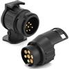 QWORK® Adattatore di Traino da 13 pin a 7 pin e da 7 pin a 13 pin, Adattatore Gancio Traino Impermeabile 12V per Rimorchi e Roulotte