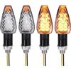 Kmuqshy 4 Pezzi Indicatori di Direzione Moto 14 LED 12V, Frecce moto Universali, Impermeabili per Scooter, Quad, Cruiser e Off Road, Indicatori per Moto e Veicoli Fuoristrada