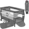 Lionelo Stefi Plus Box / Lettino da viaggio pieghevole 2 liveli 0-3 anni Grey White