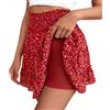 Adigaber Donna Mini Gonna Vita Alta Tinta Unita Gonna in Tulle a Balze con Pantaloncini