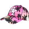 Hip Hop Honour Cappellino da bambino rosa e bianco Palme NY Baseball Sunset da 7 a 12 anni, taglia unica, rosa