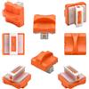 Meafeng 8 pezzi Taglierina Lame Sicura con Protezione Automatica di Sicurezza Design per Taglierina di Carta A4, A5, Arancione