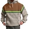 Générique Felpa Con Cappuccio Maglione A Maniche Lunghe Felpa Con Blocchi Di Colore Traspirante Sport Outwear Hoody Top con Tasca Kanga E Coulisse Uomini Patchwork Stile Etnico, 3 Grigio, L