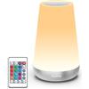 Auxmir Luce Notturna Bambini, Lampada da Comodino, Lampada LED Colorata con 13 Colori, Luminosità Regolabile, 3 Modi d'Illuminazione, Touch e Telecomando, Batteria Ricaricabile, Argento
