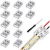 RUNCCI-YUN 12Pcs 5 V, 12 V, 24 V Connettore per striscia LED 2 pin 8mm per SMD 5050 5630 monochrom，trasparente