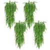 Huryfox Piante rampicanti artificiali Vite di felce - 4P Decorazione pianta finta cadente con foglie d'edera per interni ed esterni, finta vegetazione verde per soggiorno, cucina, balconi, giardini