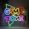 SIGNSHIP Game Zone Neon Led Giochi Scritte Neon Decoro per Stanza Giocatori | Regalo di Gioco Insegne Luminose per Appassionati Videogiochi, Gioco Scritta Led USB 5 Livelli Dimmerabile per Tana dell'Uomo