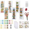 FREEBLOSS 6 set di Kit Segnalibro Punto Croce Modello Scena Scaffale Kit Punto Croce Timbrato Kit Segnalibro Ricamo per Adulti Principianti con Istruzioni Chiare