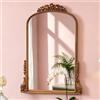 SHYFOY Specchio da Parete 80 X 60 cm | Ingresso con Ganci | Specchio Shabby Color Oro Anticato | Barocco |