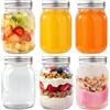 FoiiLiio 6pcs Mason Jar 500 ml,Barattoli di Vetro con Coperchio,Vasetti Vetro con Coperchio,Vasetti per conserve per Conserve per Overnight Oats,Marmellate,Yogurt,Miele