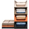 RMAN Organizer Armadio, 4 Set Organizer Pieghevole, Impilabili Cassettiera per Armadio Interno in Plastica per T-shirt, Jeans, Libri, Giocattoli, Vestiti, Marrone (40 x 30 x 68 cm)