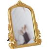 LuHeToz Specchio ad arco dorato, 24 x 29,5 cm, stile vintage, con cornice in resina, per bagno, soggiorno, camino, ingresso