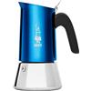 Bialetti Caffettiera New Venus Blu 6 Tazze, Manico anti scottatura, Adatta a Induzione, 6 Tazze (235 ml), Acciaio Inossidabile, Blu