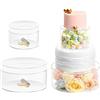 Yallmie 2 PièCes Alzata Per Torta Trasparente, 6 E 10 Espositore Per Torta In Acrilico Alzatina Per Dolci Con Luci Led Decorative Espositore Plexiglass per Cupcake e Dolci Porta Dolci Trasparente