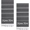 Evelynen Home EVELYNEN Pack da 2 Telo Mare Grande Personalizzato Stitch, Cotone Riciclato Asciugamano Fouta per Spiaggia, Piscina, bagno, SPA e Viaggio (nero ricamato, telo mare)