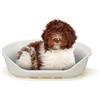 Ferplast Cuccia per Cani Cuccia in plastica per Cani taglia media 100% plastica riciclata Lettino per Cani lavabile traspirante e antiscivolo Siesta Deluxe, 82 x 59,5 x 25 cm., Bianco