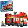 LEGO City Red Double-Decker Sightseeing Bus Toy, Red Vehicle for 7 Plus Year Old Boys & Girls, Creative Set with 5 Minifigures Including a Baby and Buggy, Birthday Gift Idea 60407