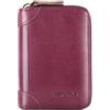 PORRASSO Porta Carte di Credito Pelle Portamonete Uomo Portafoglio con Protezione RFID Portatile Porta Tessere con 12/20/30/45 Porta Carte di Credito Viola B