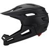 jopiuieo Casco da mountain bike per adulti, antiurto, in policarbonato, integrale, con sottogola staccabile e visiera regolabile, unisex, per ciclismo all'aperto