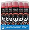 Infasil Uomo Derma 48H Salvacamicie, Deodorante Uomo Spray Anti Macchia, con Molecola 2C che Assorbe gli Odori Sgradevoli, Efficacia fino a 48H, 6 x 150 ml.