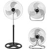 ZEPHIR - ZTT45CM VENTILATORE INDUSTRIALE 3 IN 1, 1250 Giri, 3 lame in metallo, 55 Watt, cavo 3 metri