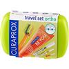 Curaprox Ortho Travel Set | Igiene Orale Per Apparecchi Ortodontici | Spazzolino Ultra Morbido E Scovolini Interdentali | Set Verde